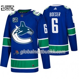 Vancouver Canucks Hockeydrakt Brock Boeser 6 50th Anniversary Adidas 2019-2020 Blå Authentic - Barn
